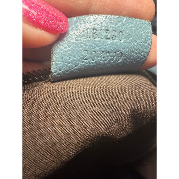 Rare Gucci blue and brown monogram. Pre-loved. Certified on Mercari. - Picture 8 of 13